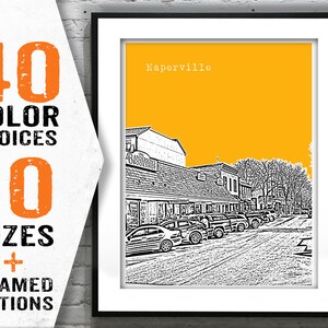 Naperville Illinois Poster Skyline Art Print IL Item T1545