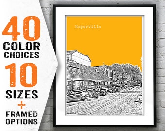 Naperville Illinois Poster Skyline Art Print IL Item T1545