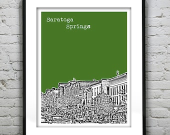 Saratoga Springs New York Poster Print Art Skyline NY Item T4470