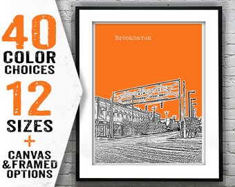 Brookhaven Mississippi Poster Art Print Skyline MS Item T2773