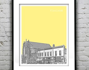 Vineland New Jersey Skyline Poster Print Art NJ