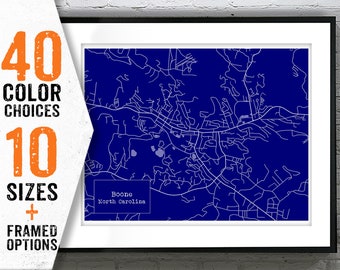 Boone North Carolina Blueprint Map Poster Art Print Item T2750