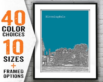 Bloomingdale Illinois Poster Skyline Art Print IL Item T1541