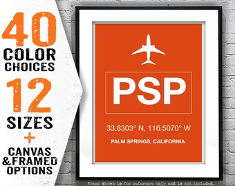 PSP Palm Springs International Airport Aviation Poster Art Print California Item T5139