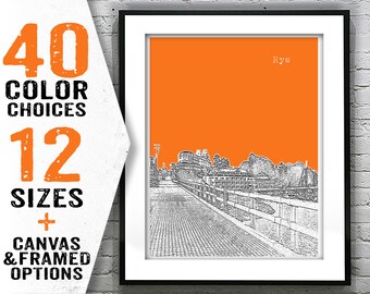 Rye New Hampshire Poster Print Art Skyline NH Item T2250