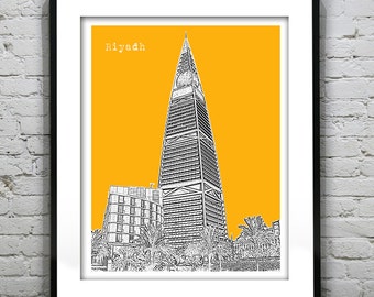 Riyadh Saudi Arabia Skyline Art Print Middle East Version 1