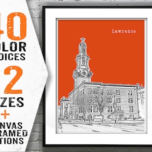 Lawrence Skyline Poster Art Print Massachusetts MA Item T2190
