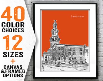 Lawrence Skyline Poster Art Print Massachusetts MA Item T2190