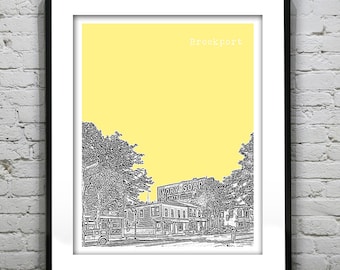 Brockport New York Skyline Poster Art Print New York NY V1
