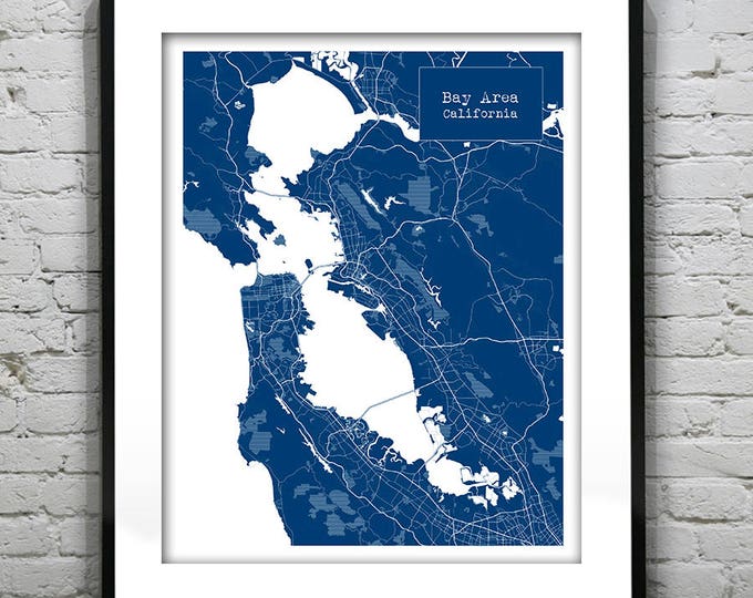 Bay Area California CA Blueprint Map Poster Art Print - Several Sizes Available Item T1164