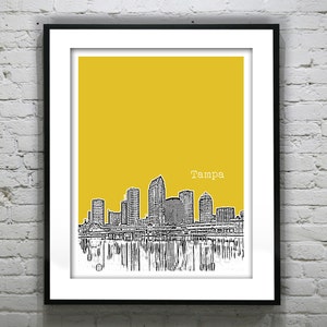 Tampa Skyline Poster Art Print Florida Item T2236 image 1