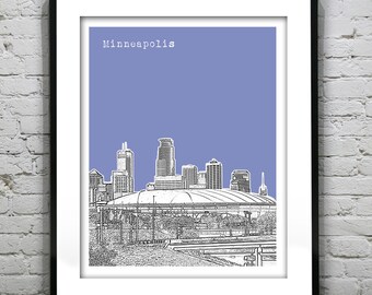 Minneapolis Skyline Poster Art Print Minnesota MN Item T2823