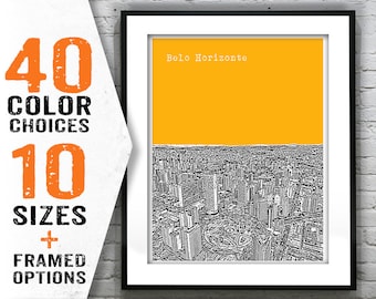 Belo Horizonte Brazil Poster Print Skyline Art Item T1452