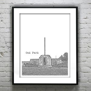 Oak Park Michigan Skyline Poster City Art Print MI S5030