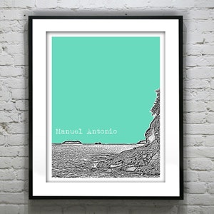 Manuel Antonio Costa Rica Poster Art Beach Skyline Print Item T2831