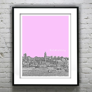 Helsingborg Sweden Skyline Poster Art Print
