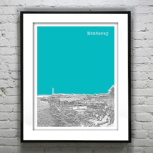 Monterey California Poster Print Skyline Art CA Coastline Item T2892