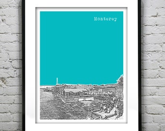 Monterey California Poster Print Skyline Art CA Coastline Item T2892