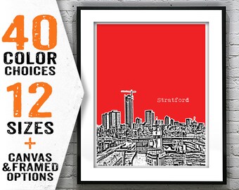 Stratford London England Skyline Poster Art Print Item T2169