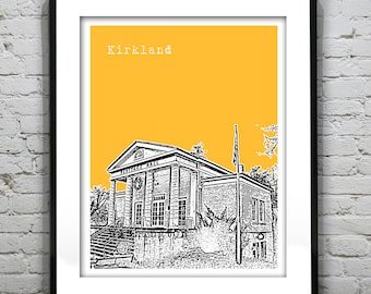 Kirkland Skyline Poster Art Print Washington WA Version 1