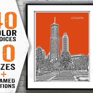 Atlanta Poster Georgia Skyline Art Print GA Item T1894