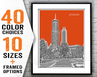 Atlanta Poster Georgia Skyline Art Print GA Item T1894