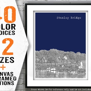 Stanley Bridge Prince Edward Island Skyline Poster Art Print Canada PEI Item T5248