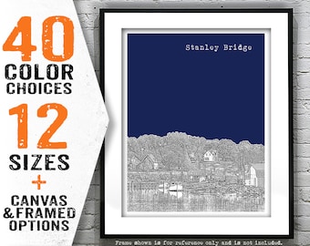 Stanley Bridge Prince Edward Island Skyline Poster Art Print Canada PEI Item T5248