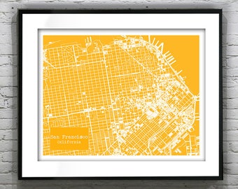 San Francisco California Blueprint Map Poster Art Print Several Sizes Available Item T1197