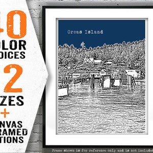 Orcas Island Washington Poster Skyline Art Print Item T4969
