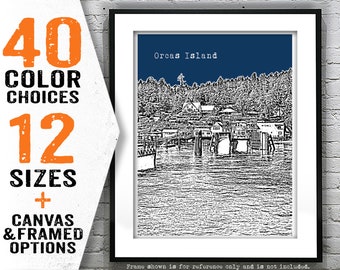 Orcas Island Washington Poster Skyline Art Print Item T4969