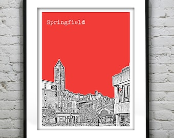 Springfield Ohio Poster Print Art Skyline OH