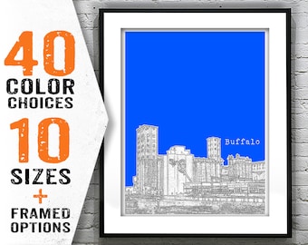 Buffalo New York Poster Art Skyline Print NY Item T1865
