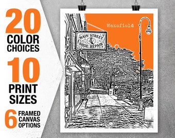 Wakefield MA Poster Art Print Massachussets Item T5409