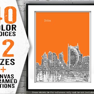 Doha Qatar Skyline Art Print Middle East Item T4133