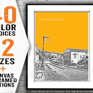 Franklinville NC Skyline Art print Poster North Carolina T4248