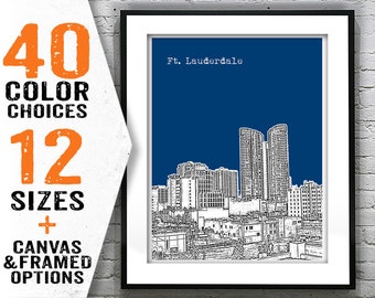 Ft. Lauderdale Skyline Poster Art Print Florida Item T2949