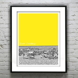 New Jersey Shore Poster Print Art  NJ Skyline Item T3038
