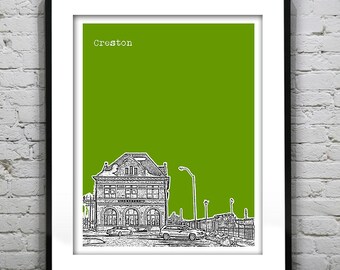 Creston Iowa Poster Art Print IA