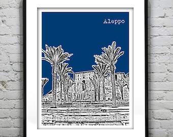 Aleppo Syria Art Print Skyline  Middle East Citadel
