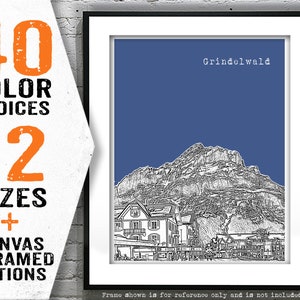 Grindelwald Switzerland Skyline Poster Art Print Item T4219