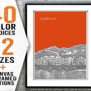 Innsbruck Austria Poster Art Skyline Print Europe Item T4846