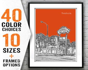 Ventura California Poster Art Skyline Print CA Item T1710
