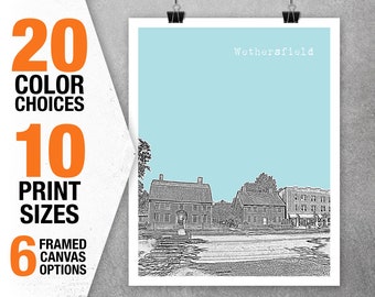 Wethersfield Connecticut Poster Print Art Skyline CT Item T5332