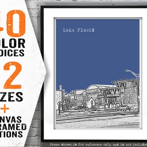 Lake Placid New York Poster Print Art Skyline NY Item T4687