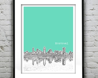 Montreal Poster Art Skyline Print Quebec Canada Item T2620