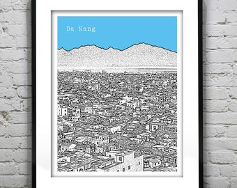 Da Nang Vietnam Skyline Poster Art Print
