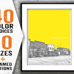 Apalachicola Florida Skyline Poster Art Print FL Item T2130
