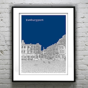 Newburyport Massachusetts Skyline Poster Art Print MA Item T1072