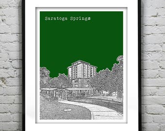 Saratoga Springs New York Poster Print Art Skyline  NY Version 2